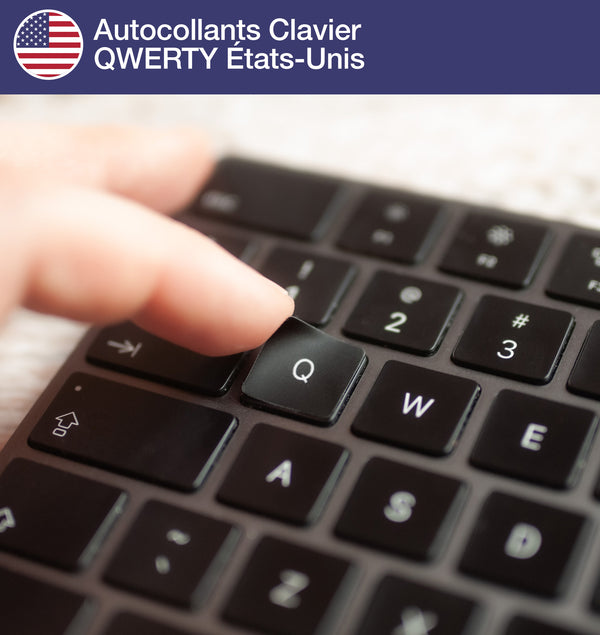 Touches Autocollantes Clavier QWERTY English US White Keyboard : :  Informatique