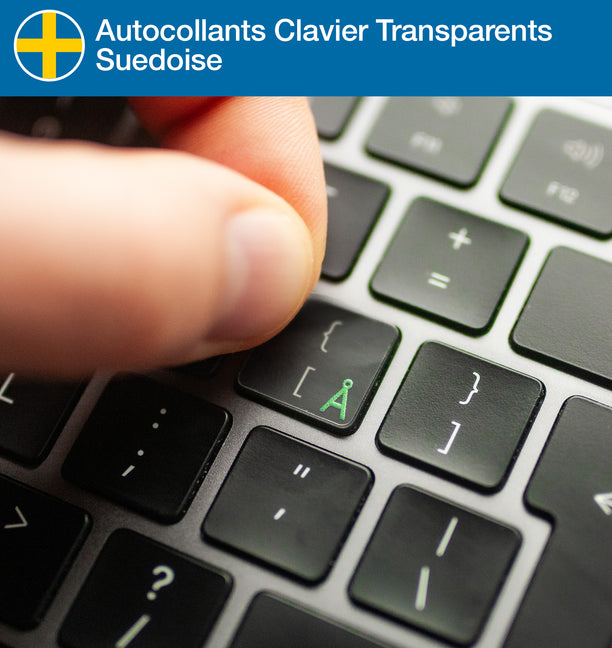 Stickers Autocollants Clavier Transparents Suédoise