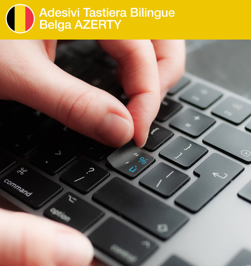 Adesivi Tastiera Bilingue Belga AZERTY