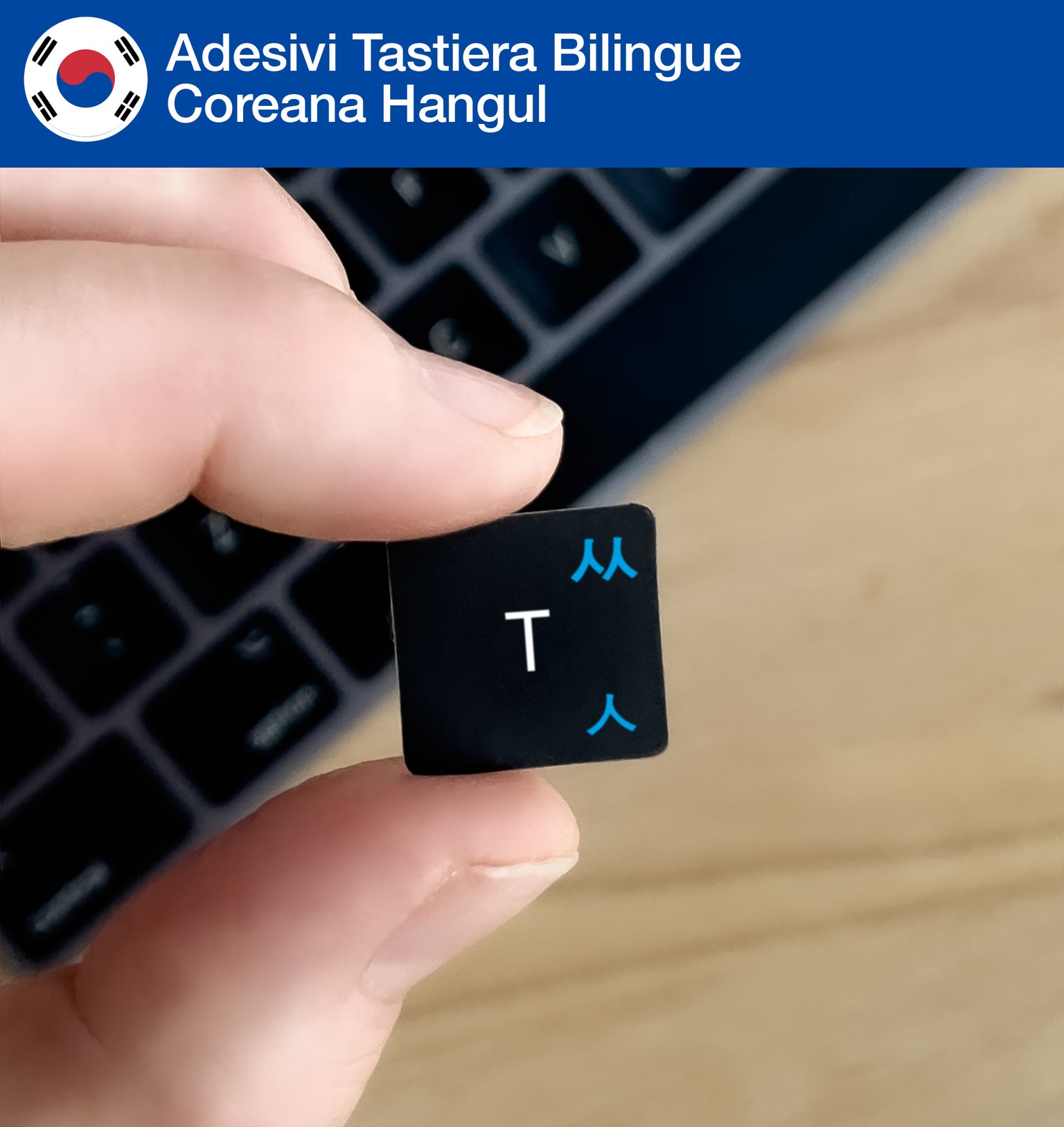 Adesivi Tastiera Bilingue Coreana Hangul