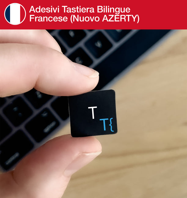 Adesivi Tastiera Bilingue Francese (Nuovo AZERTY)