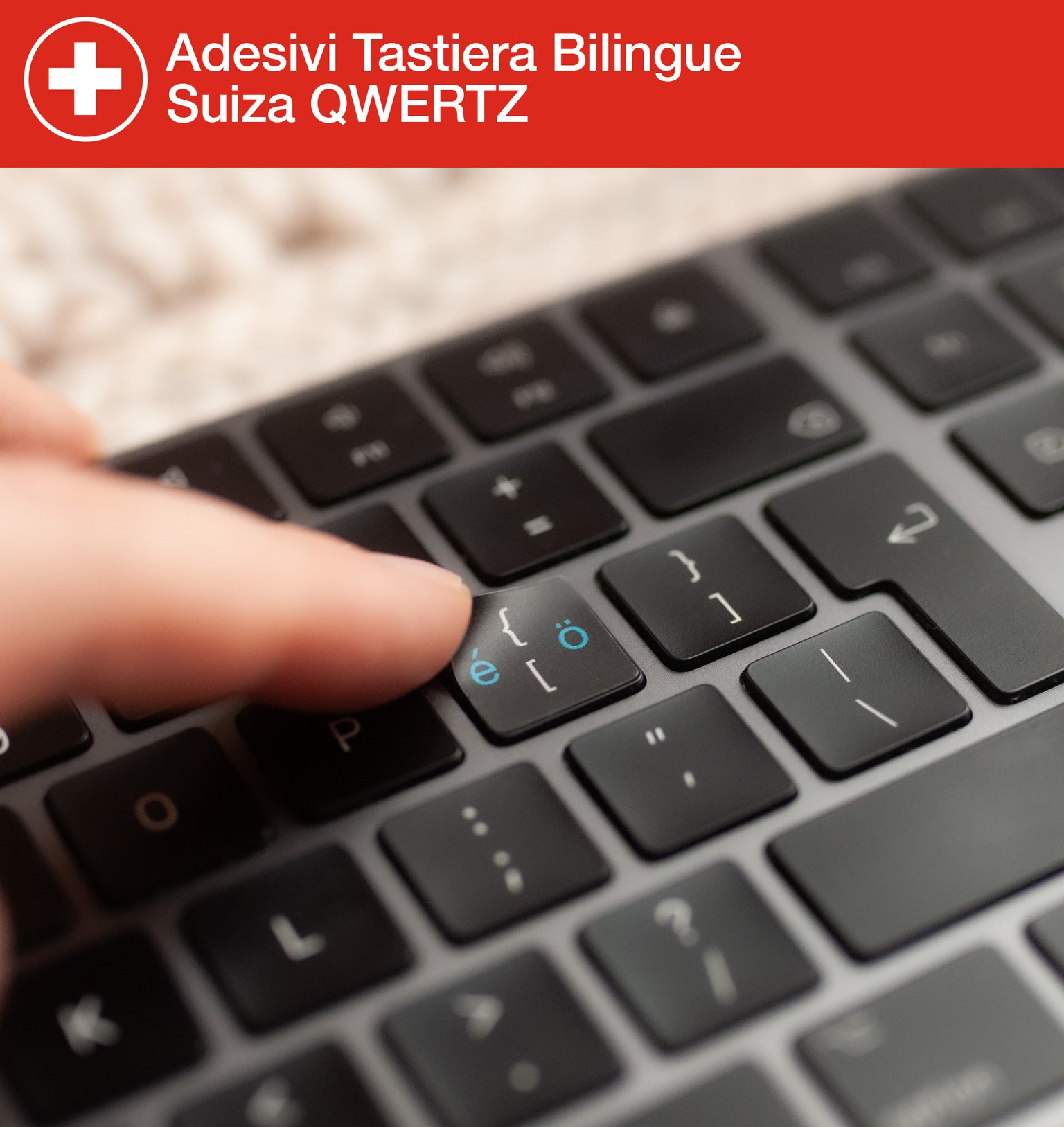 Adesivi Tastiera Bilingue Suiza (Svizzera) QWERTZ