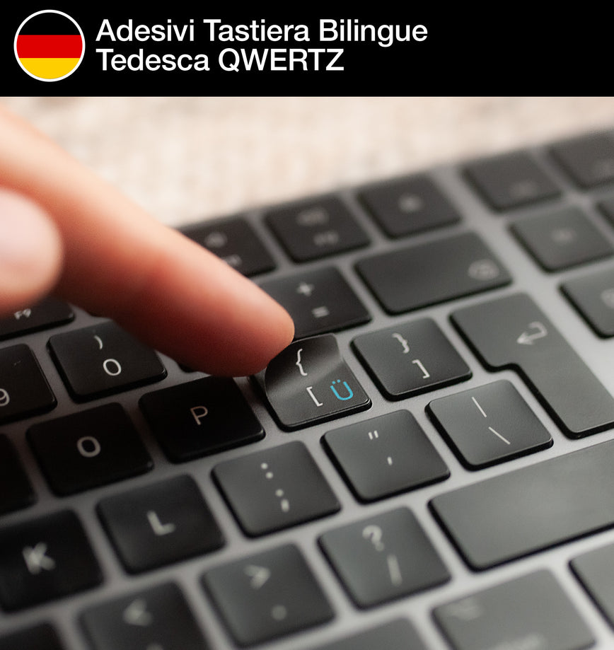 Adesivi Tastiera Bilingue Tedesca QWERTZ