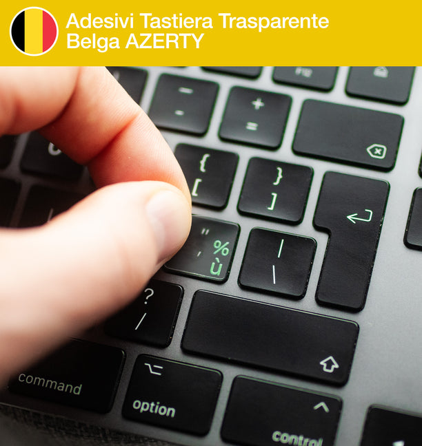 Adesivi Tastiera Trasparente Belga AZERTY