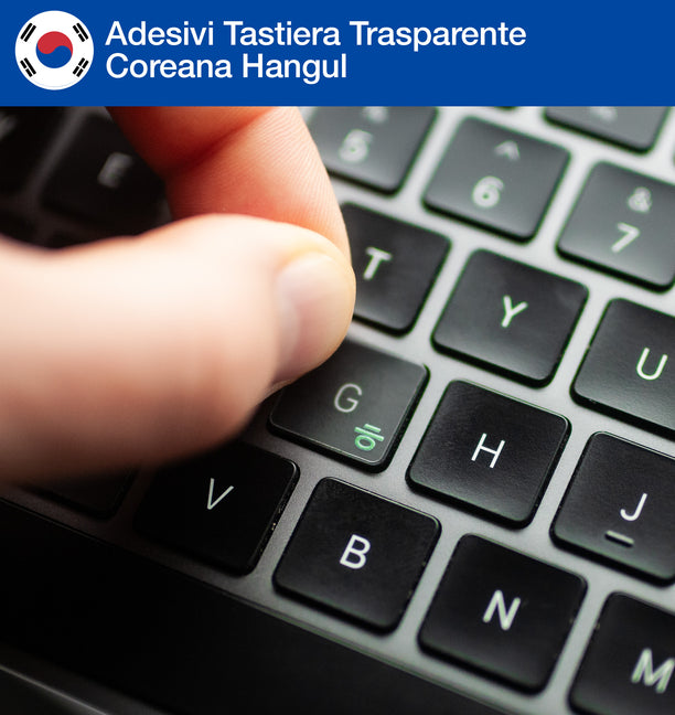 Adesivi Tastiera Trasparente Coreana Hangul