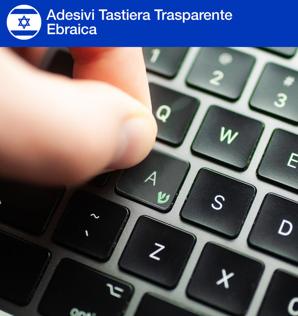 Adesivi Tastiera Trasparente Ebraica