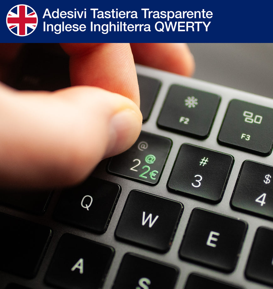 Adesivi Tastiera Trasparente Inglese Inghilterra QWERTY