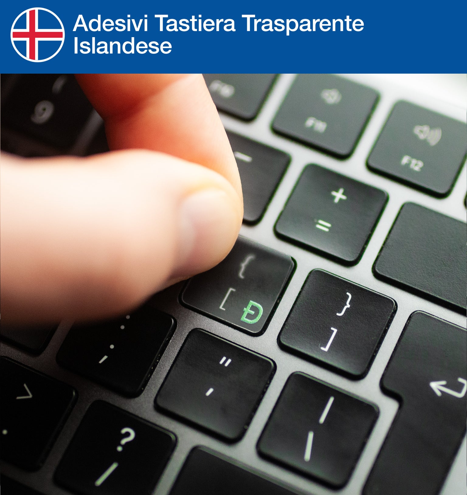 Adesivi Tastiera Trasparente Islandese