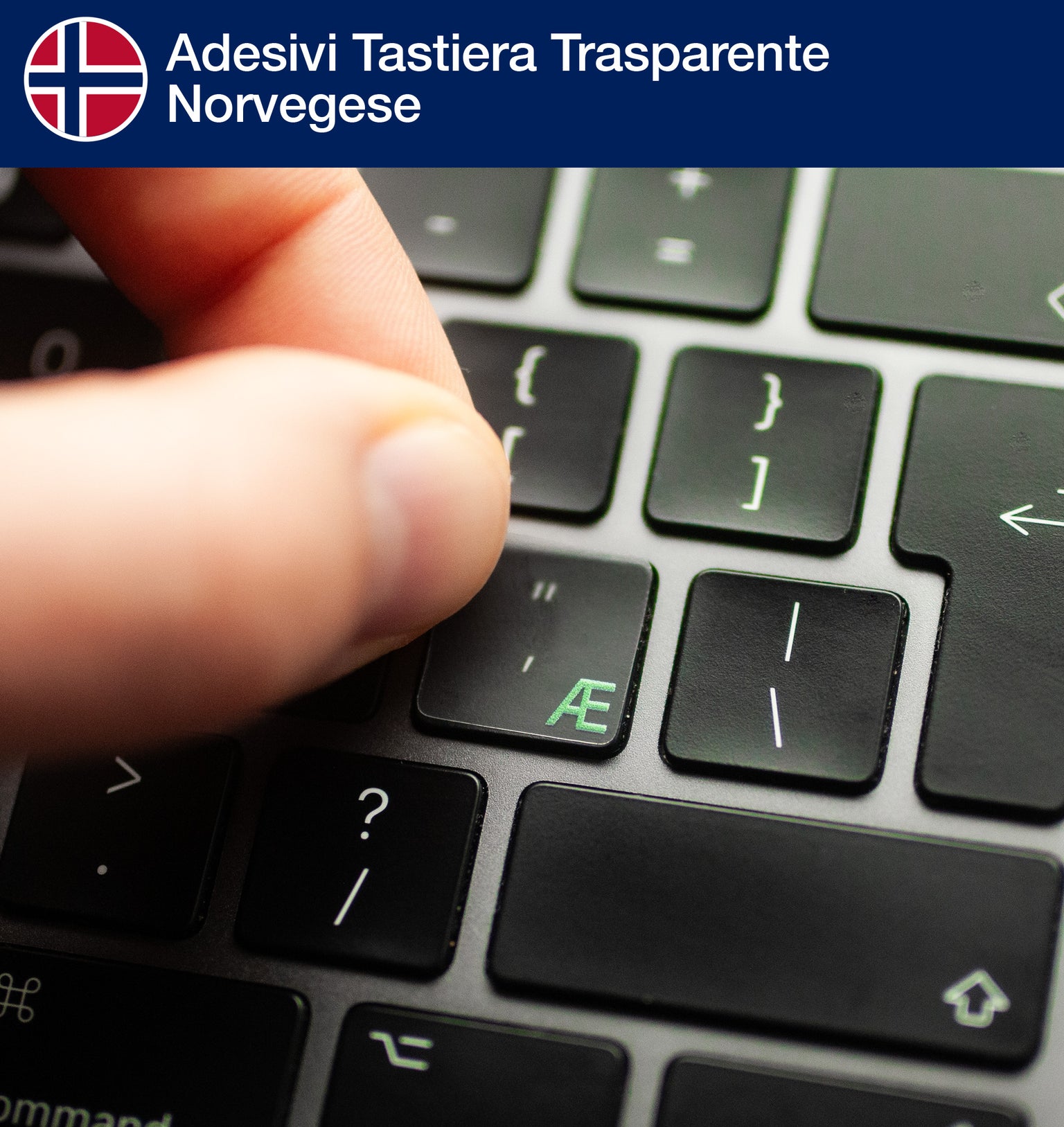 Adesivi Tastiera Trasparente Norvegese