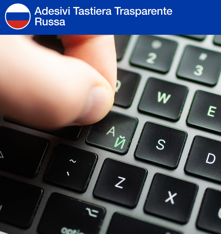 Adesivi Tastiera Trasparente Russa Cirillica