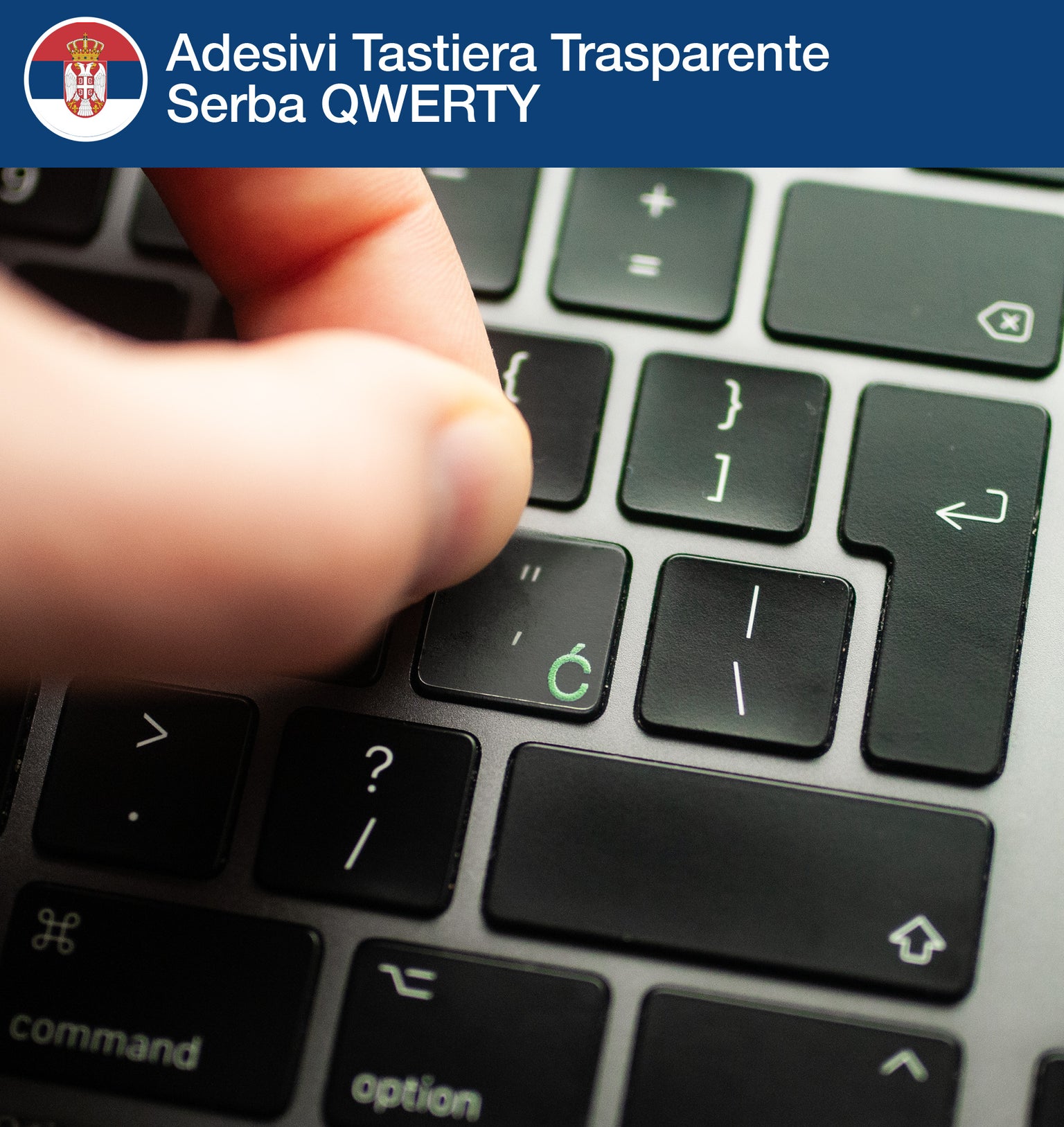 Adesivi Tastiera Trasparente Serba QWERTY