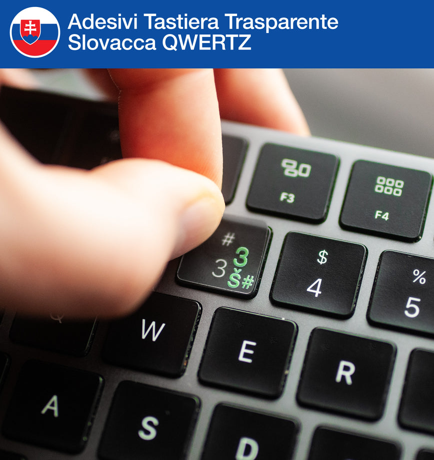 Adesivi Tastiera Trasparente Slovacca QWERTZ