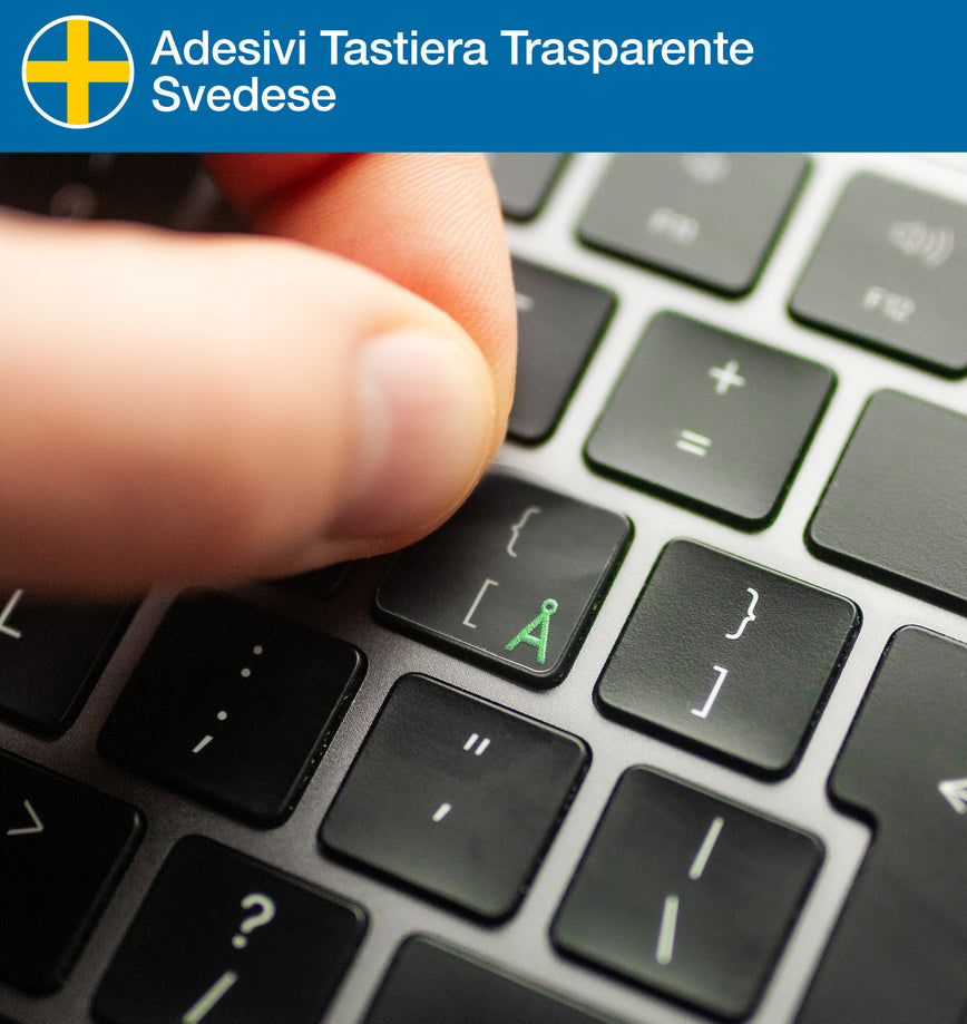 Adesivi Tastiera Trasparente Svedese