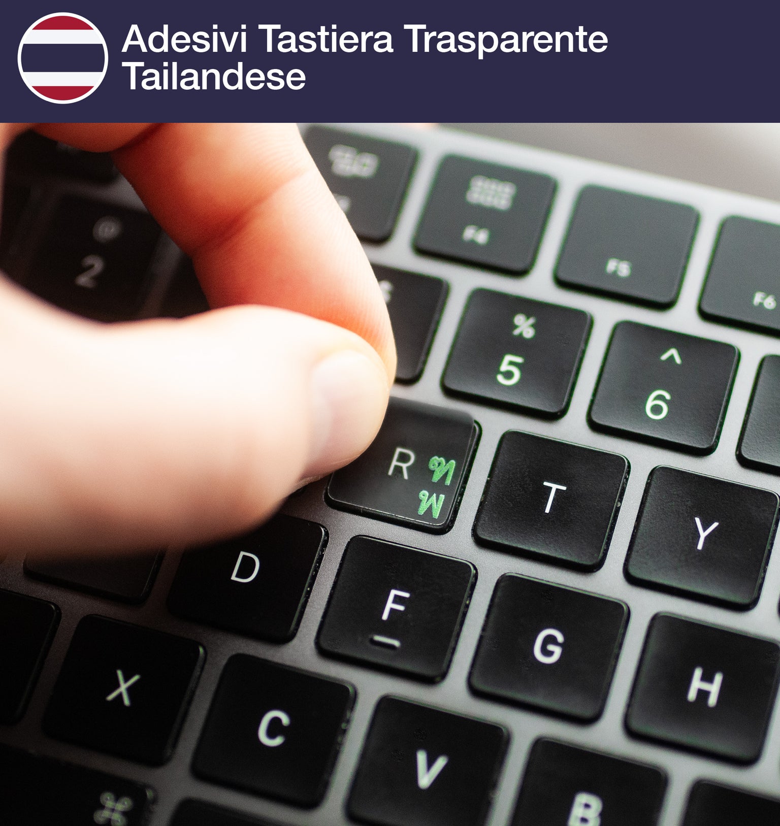 Adesivi Tastiera Trasparente Tailandese