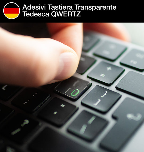 Adesivi Tastiera Trasparente Tedesca QWERTZ