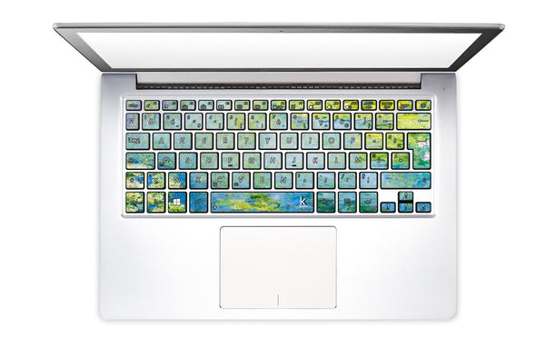 Blaue Seerosen von Monet Laptop Tastaturaufkleber