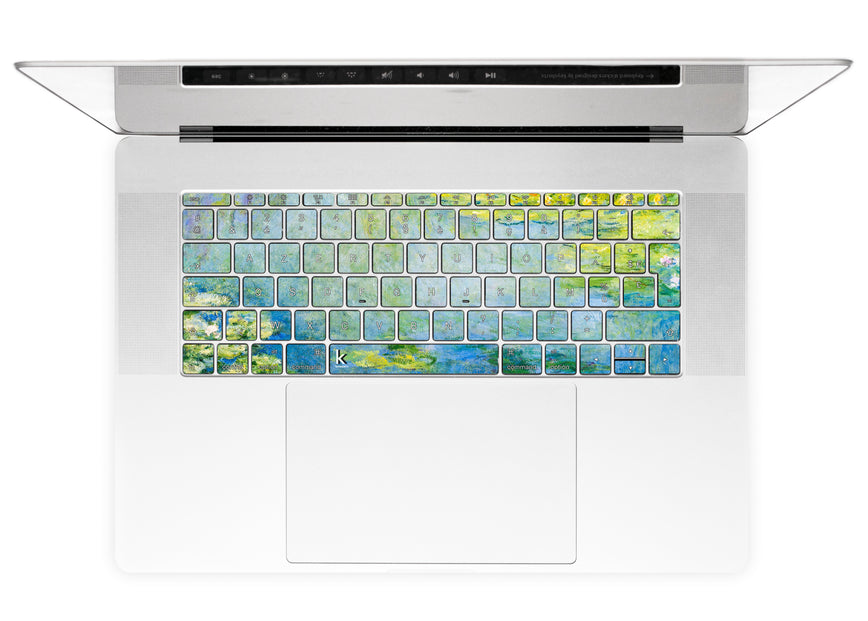 Blaue Seerosen von Monet MacBook Tastaturaufkleber