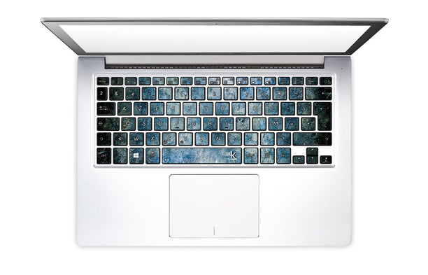 Blauer Beton Laptop Tastaturaufkleber