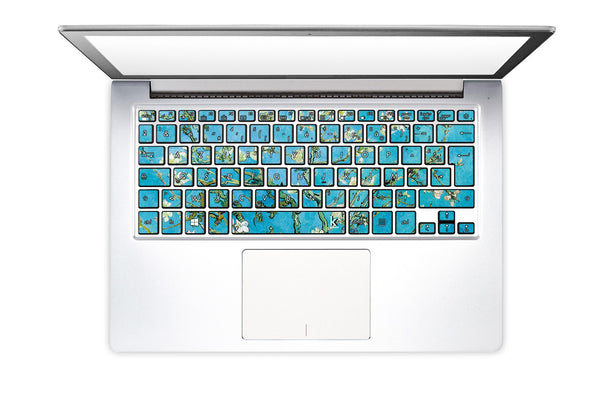 Blühende Mandeln von Van Gogh Laptop Tastaturaufkleber