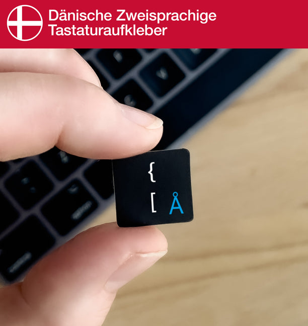Dänische Zweisprachige Tastaturaufkleber