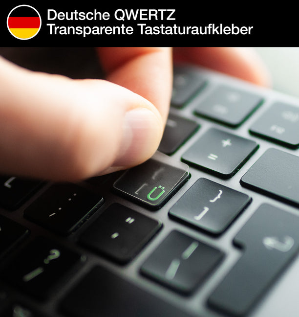 Deutsche (Deutschland und Österreich) QWERTZ Transparente Tastaturaufkleber