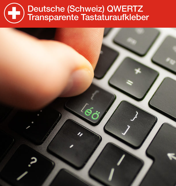 Deutsche Schweiz CH QWERTZ Transparente Tastaturaufkleber