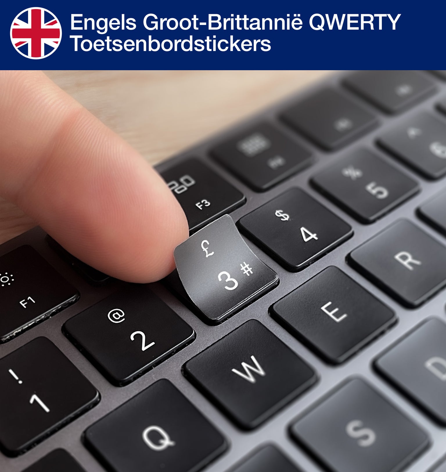 Engelse Groot-Brittannië QWERTY Toetsenbordstickers