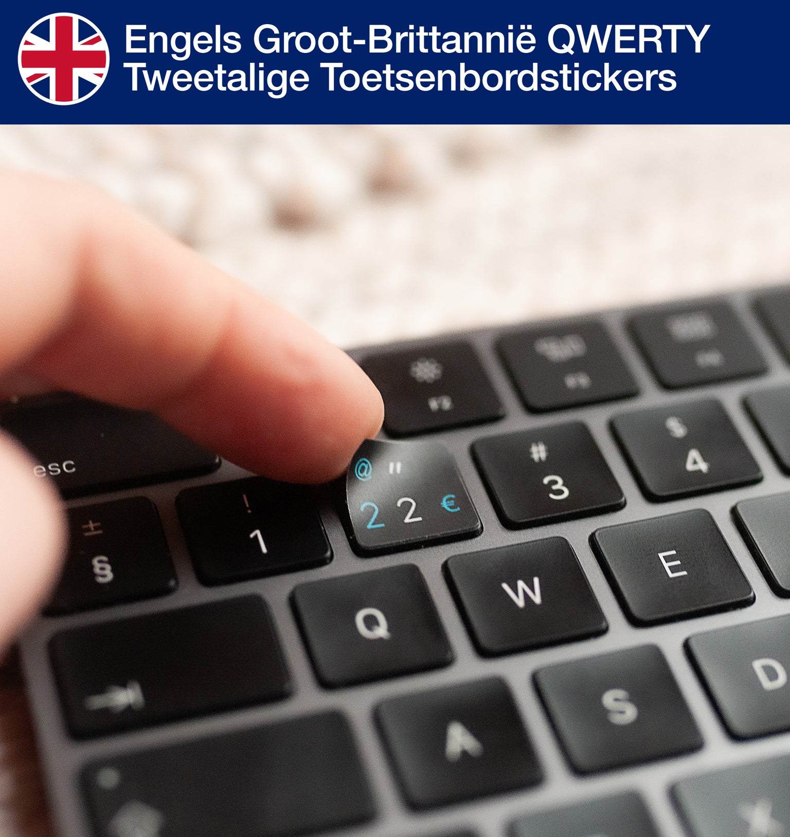 Engelse Groot-Brittannië QWERTY Tweetalige Toetsenbordstickers