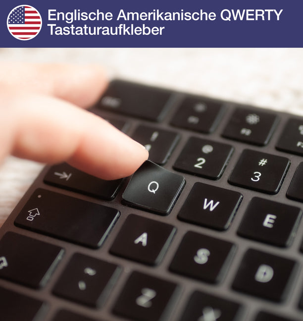 Englische (Amerikanische) QWERTY Tastaturaufkleber
