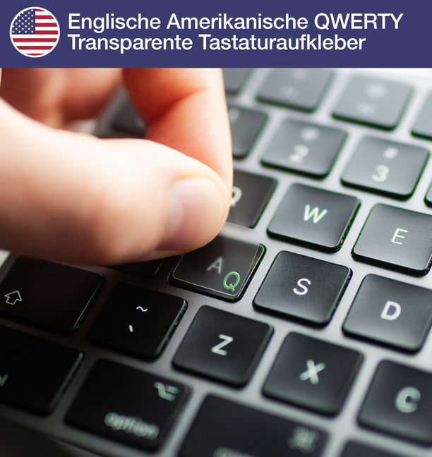Englische (Amerikanische) QWERTY Transparente Tastaturaufkleber
