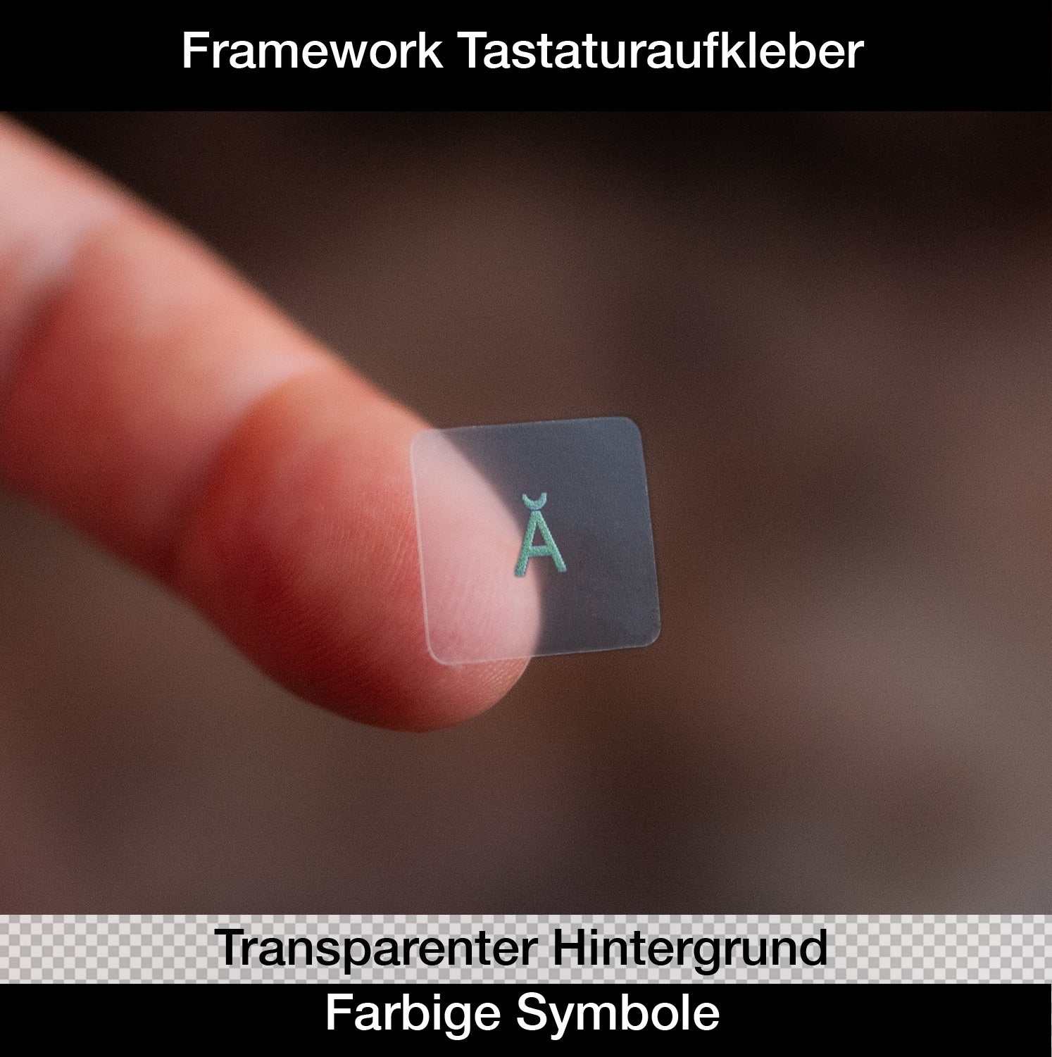 Framework Tastaturaufkleber (Transparenter Hintergrund + Farbige Symbole)