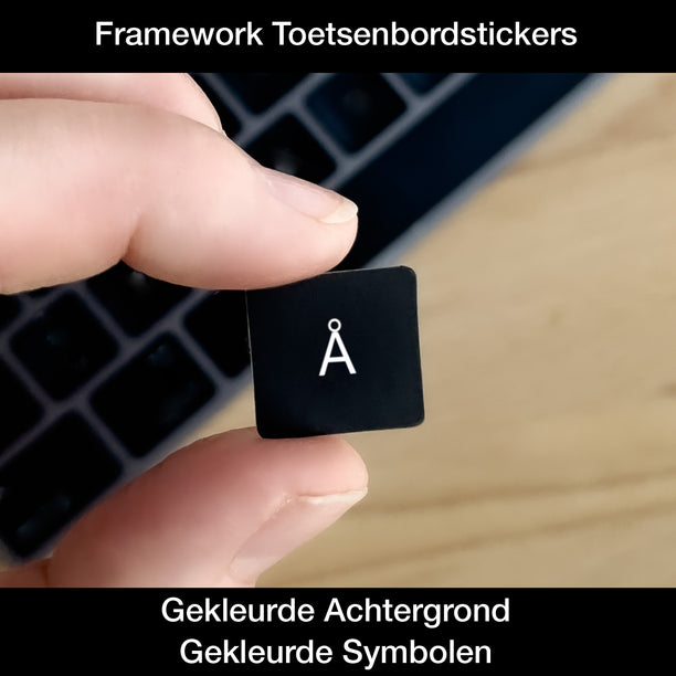 Framework Toetsenbordstickers Gekleurde Achtergrond + Gekleurde Symbolen