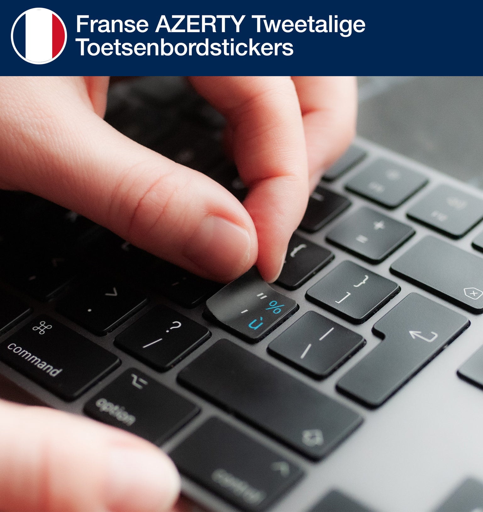 Franse AZERTY Tweetalige Toetsenbordstickers