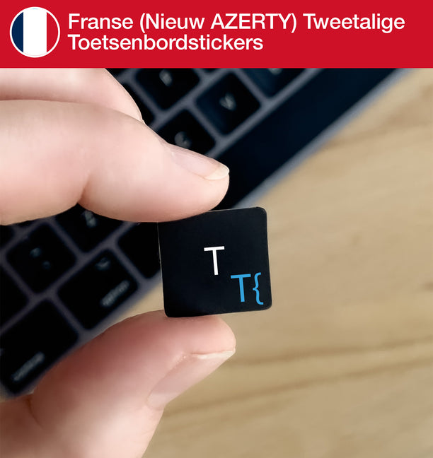 Franse (Nieuw AZERTY) Tweetalige Toetsenbordstickers