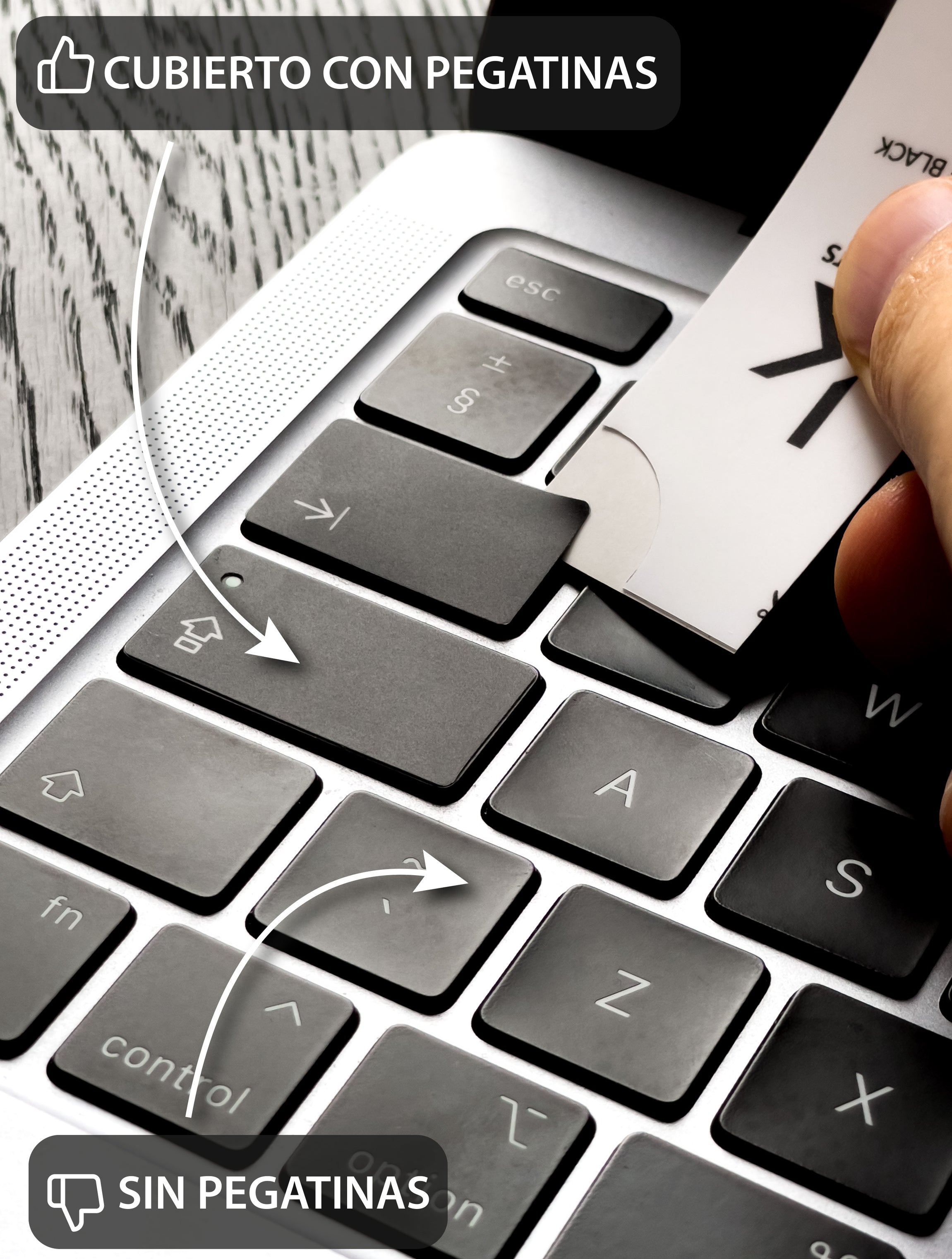Adhesivos negros para teclado