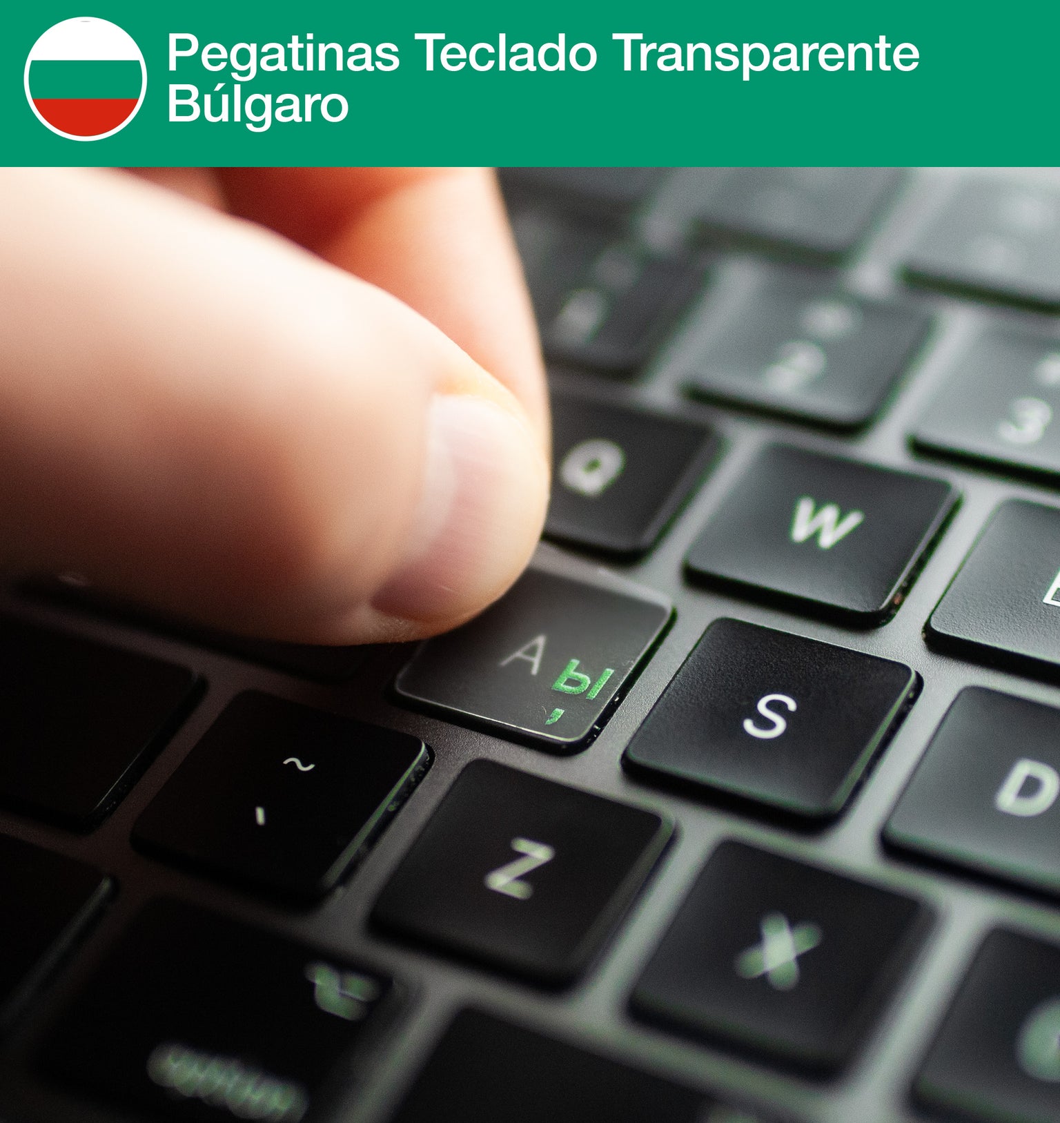 Pegatinas Teclado Transparentes Búlgaro (Cirílico)