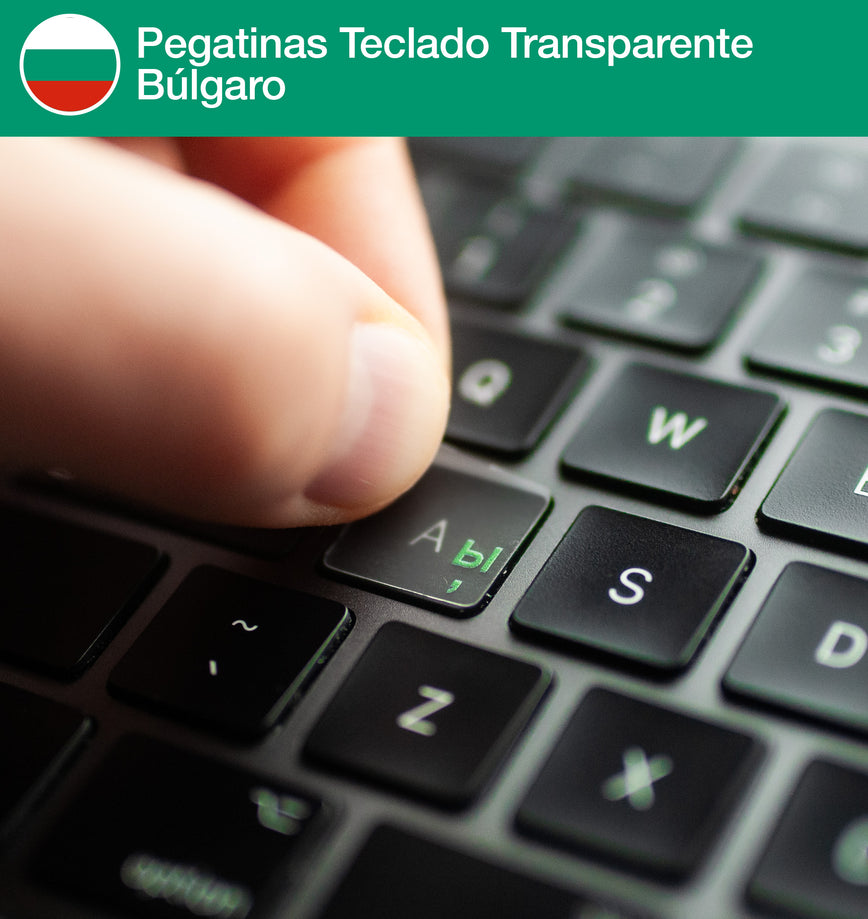 Pegatinas Teclado Transparentes Búlgaro (Cirílico)