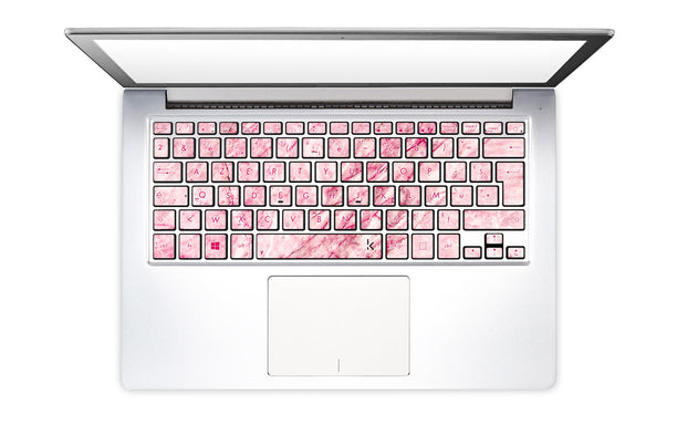 Rosa Marmor Laptop Tastaturaufkleber