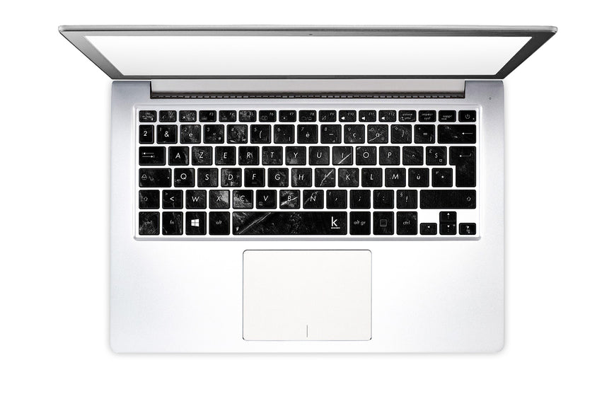 Schwarzer egoistischer Marmor Laptop Tastaturaufkleber
