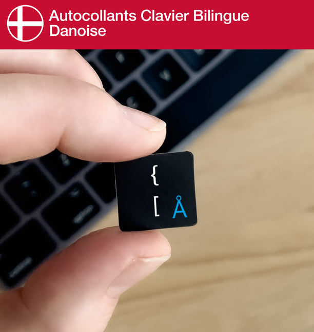 Stickers Autocollants Clavier Bilingue Danoise