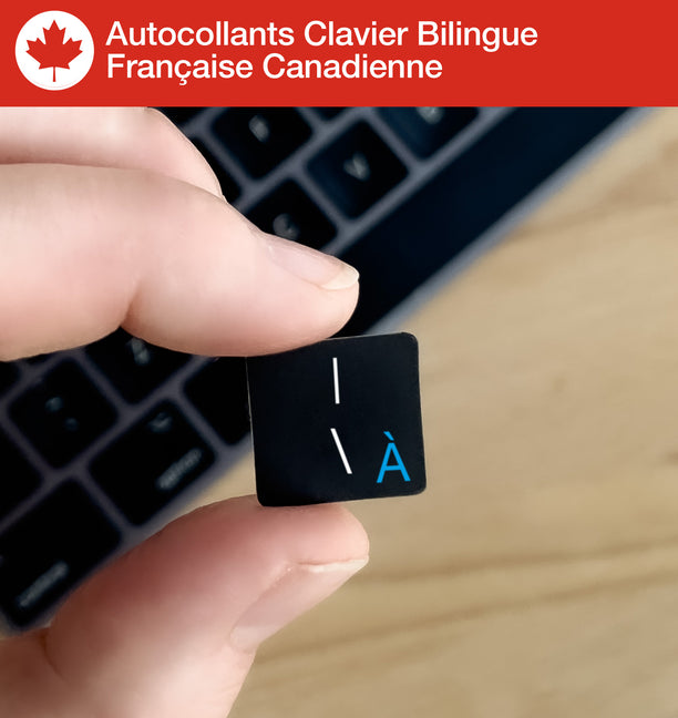 Stickers Autocollants Clavier Bilingue Française Canadienne
