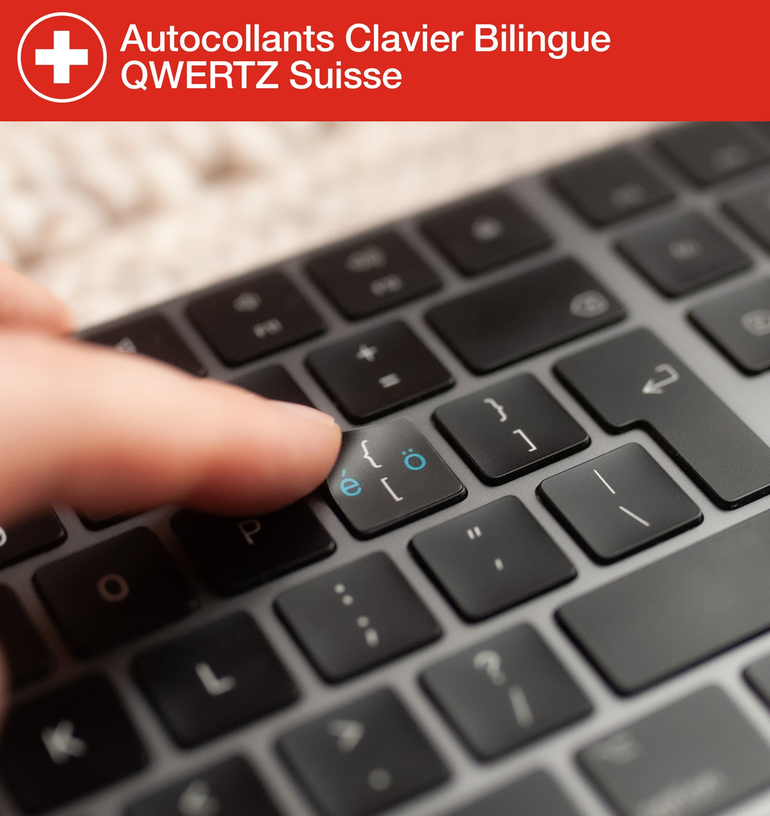 Stickers Autocollants Clavier Bilingue Suisse QWERTZ