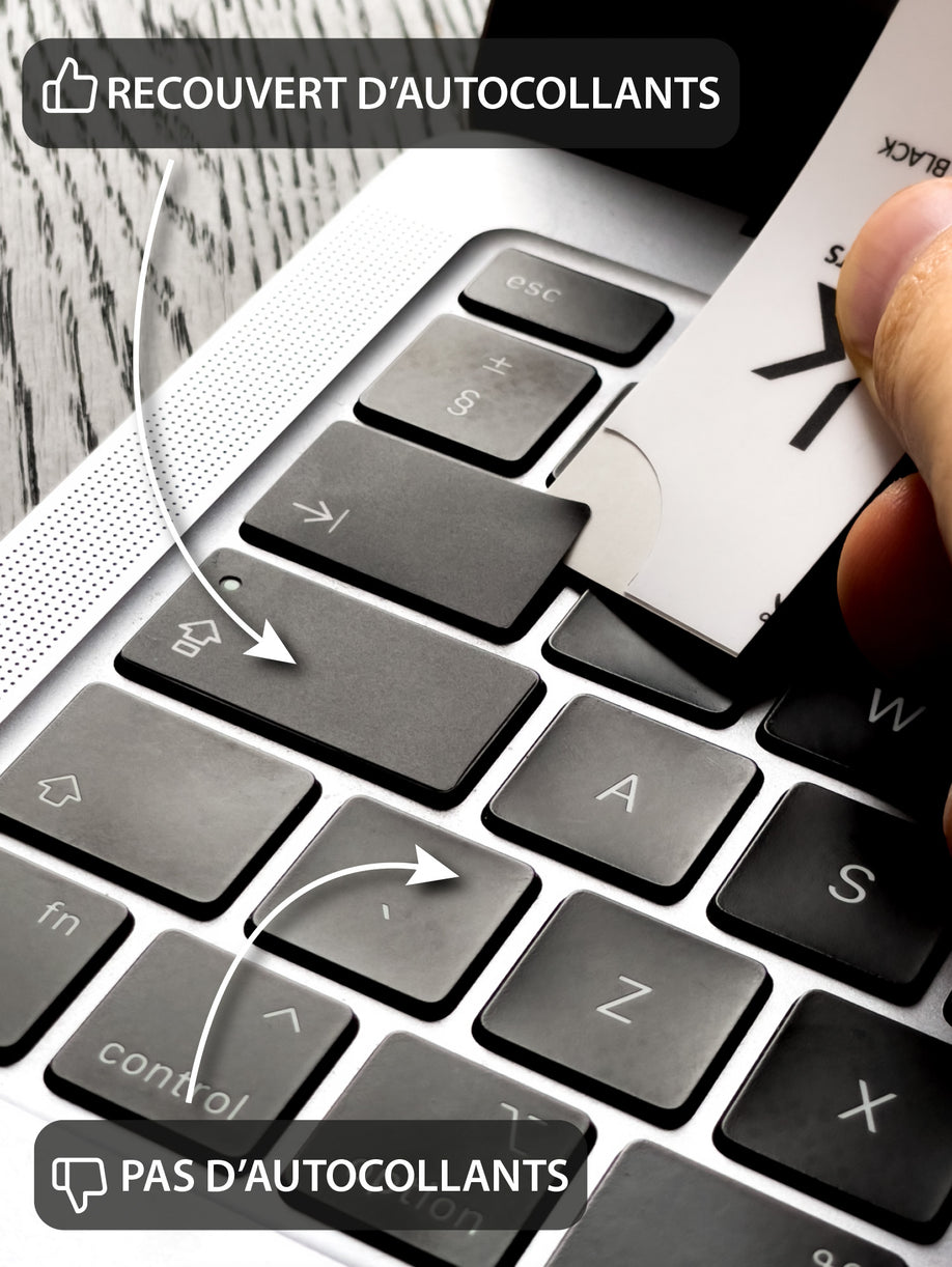 Noir Stickers Autocollants Clavier PC • Keyshorts