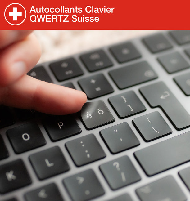 Stickers Autocollants Clavier QWERTZ Suisse
