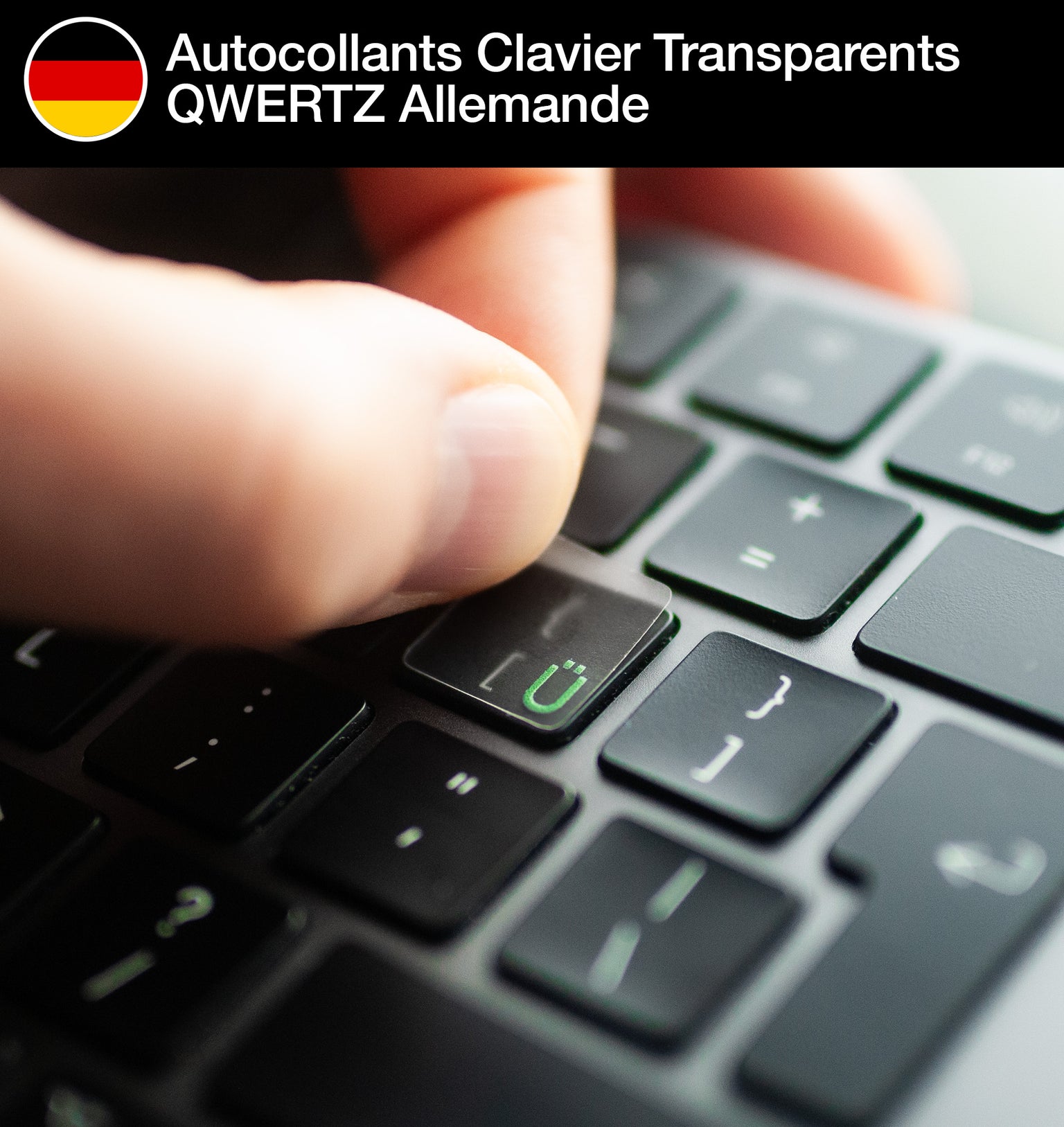 Stickers Autocollants Clavier Transparents QWERTZ Allemande
