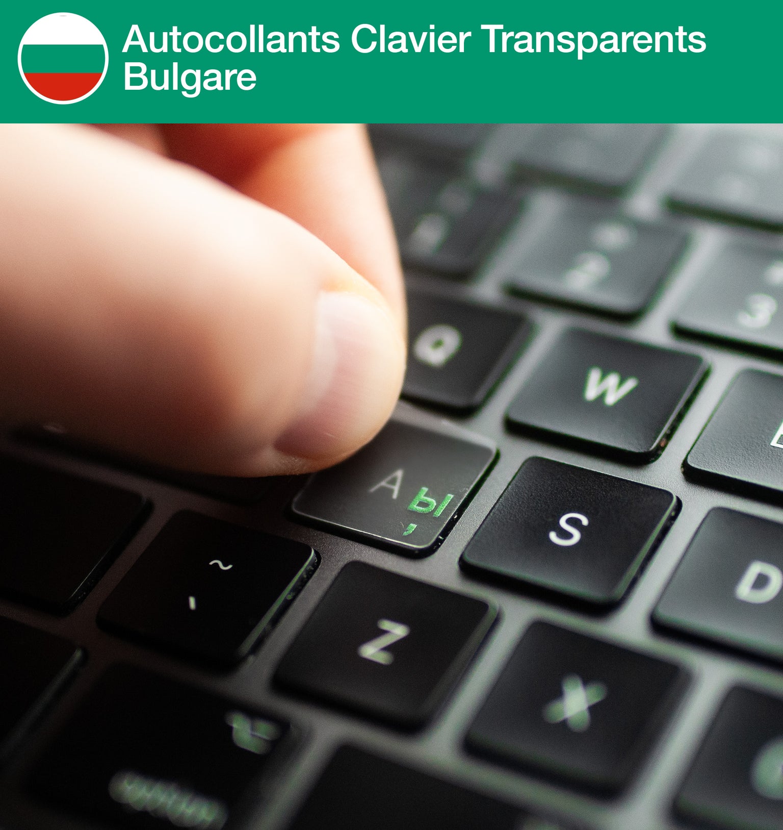 Stickers Autocollants Clavier Transparents Bulgare