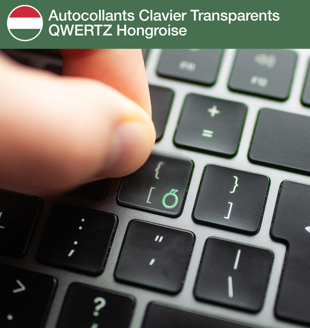Stickers Autocollants Clavier Transparents QWERTZ Hongroise