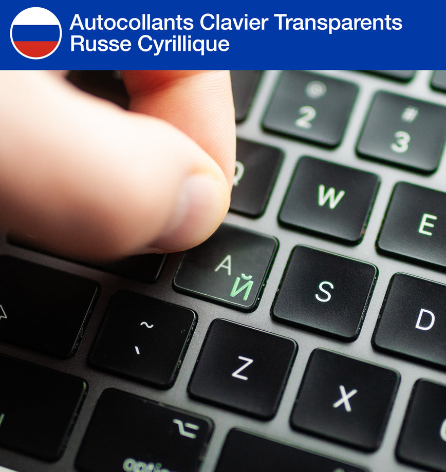 Stickers Autocollants Clavier Transparents Russe Cyrillique