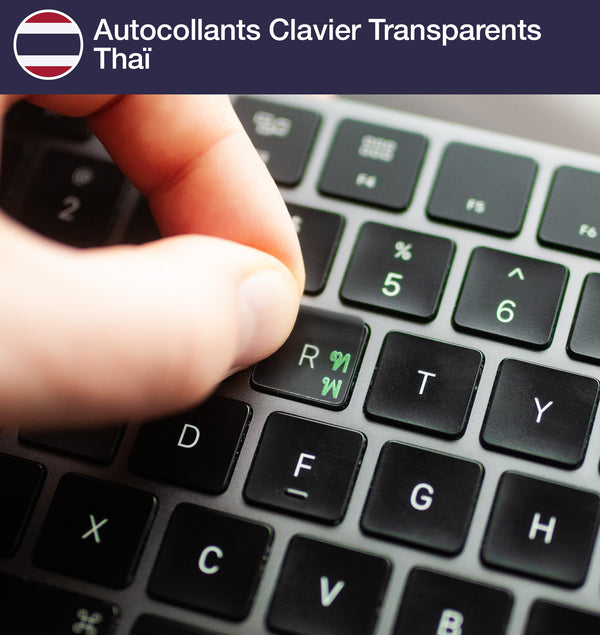 Autocollants Clavier Arabe - Transparents Mate - 14x14mm - Rouge - Pour PC Ou Mac