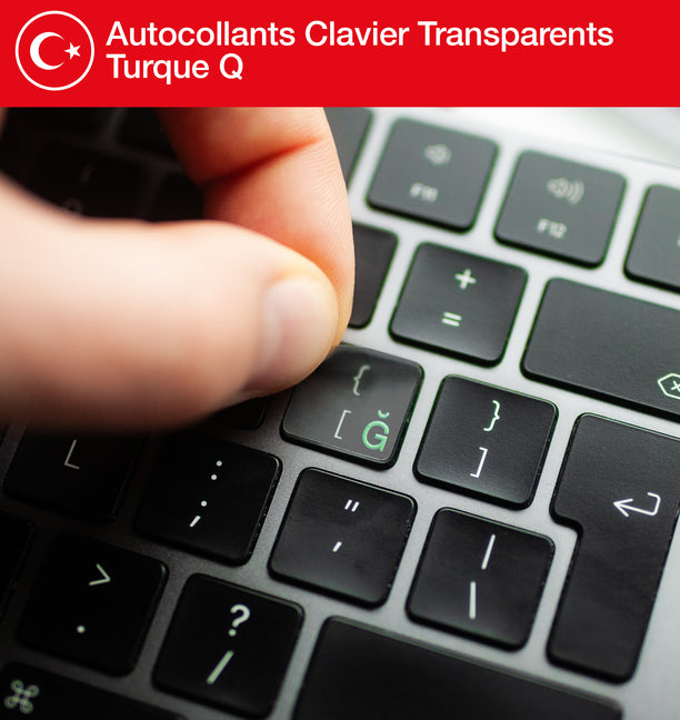 Stickers Autocollants Clavier Transparents Turque Q